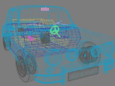Renault 8 Gordini 3D Low-poly 3D model