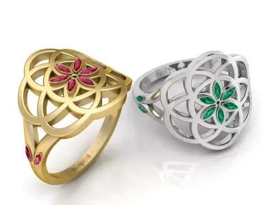  Eternal Bloom Ring  3D print model