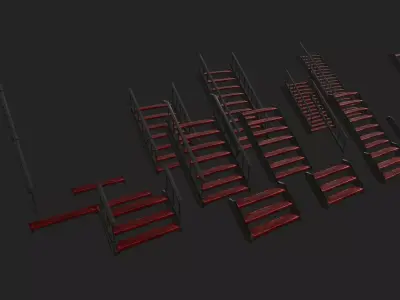 Stairs Pack Low-poly 3D model buy
