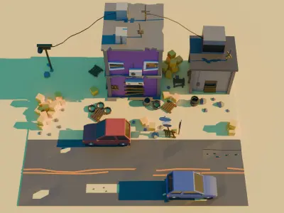 Old Party Club Free low-poly 3D model