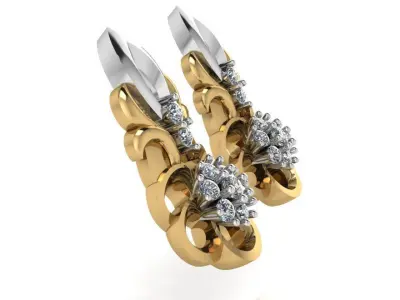 Flower Earring 2399 3D print model