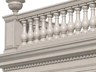 Classic balcony balustrade 3D model
