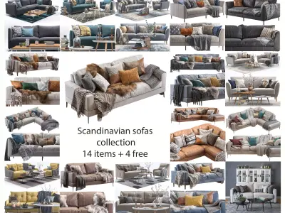 Scandinavian Sofas 3D Model Collection
