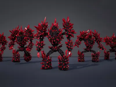 Crystal golem low-poly game engine ready 3D model Low-poly 3D model