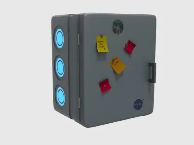 Futuristic Sci-Fi Fridge Free 3D model