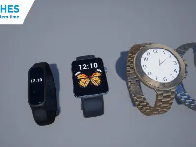 Watches for Unity3D and Unreal Engine Low-poly 3D model