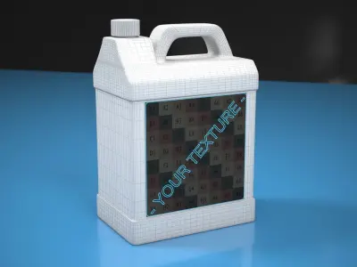 Gallon plastic bottle Low-poly 3D model