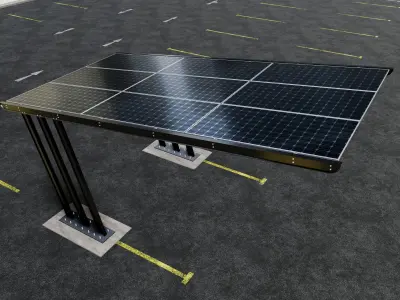 TRIPLE L TYPE MODERN SOLAR CARPORT TYPE-11 3D model