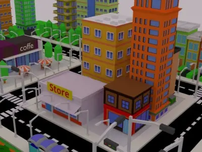 implePoly Urban - Low Poly Assets Low poly 3D Models Low-poly 3D model
