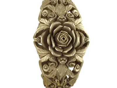 Golden rose Ring 3D print model