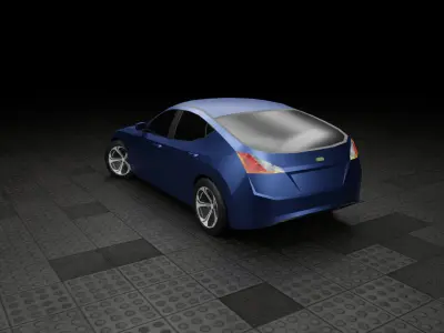 Low Poly Modern Generic Hatchback  Low-poly 3D model