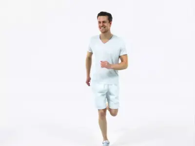 Virtue 02M Running Jogging Football Sports Man Low-poly 3D model