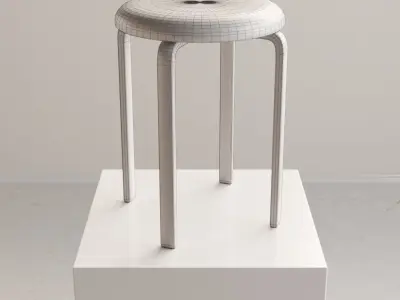 Modern Concrete Stool for Architecture Low-poly 3D model