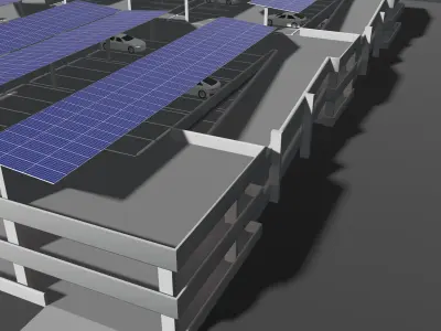 Solar parking garage building 25-18 3D model