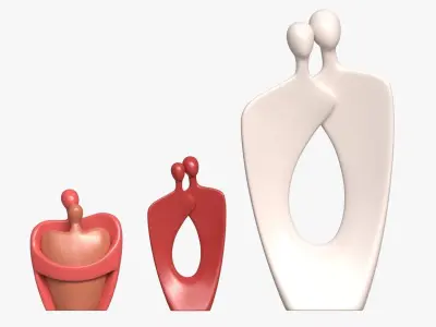 Nordic Simple Style Hug Love Sculptures Ceramic 3D model