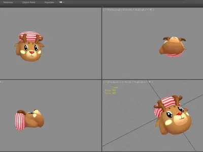 Cartoon elk glove Low-poly 3D model