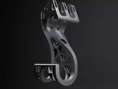 crochet double pivotant hook fasteners 3D print model