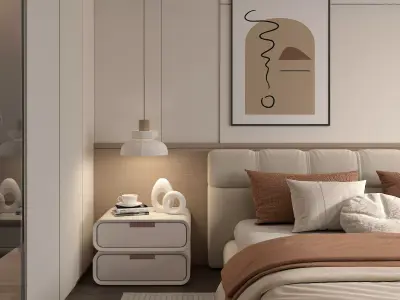 Modern Bedroom Scene 51 3D model