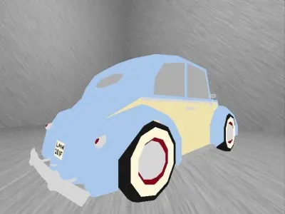 Volkswagen Beetle Low-poly 3D model