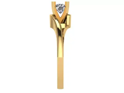 criss cross solitaire  with 4 prongs cenetr 3D print model