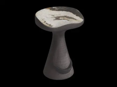 Black Cement Counter Stool Low-poly 3D model