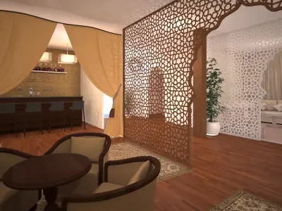 event tent oriental modern 3D model