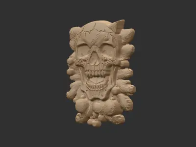 skull christmas decor cnc model 3D print model