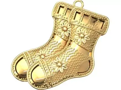 Winter socks pendant 3D model