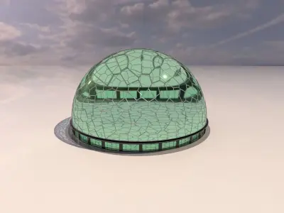 Voronoi building exterior structure and base 3D model