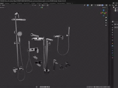 faucet and shower set 3D model