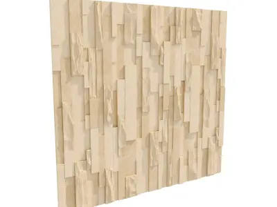 Stone rock wall splinter slab 02 3D model