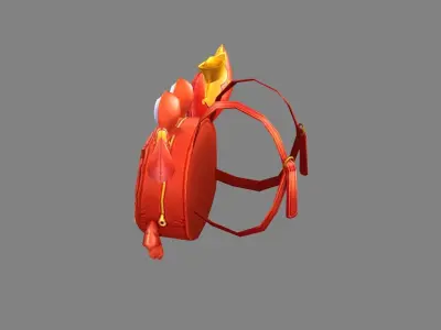 Cartoon children school bag - crab backpack Low-poly 3D model