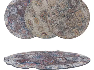 Round Rug Set 62 3D model