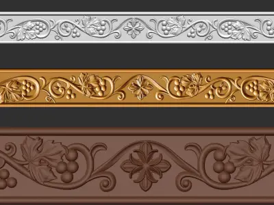 church cornice cross  grape-vine 3D print model