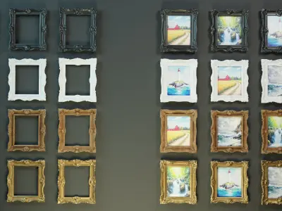 Picture Frames Collection PBR Low-poly 3D model