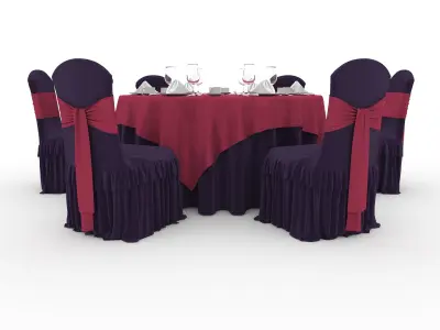 Banquet Table and Chair 63 3D model