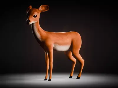 Stylized Doe Low-poly 3D model