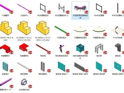 90 degree turning roller conveyor line 3D model