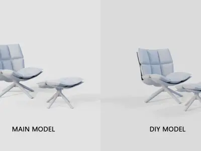 Husk Armchair and DIY 3D model