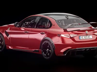 Alfa Romeo Giulia GTAm Low-poly 3D model