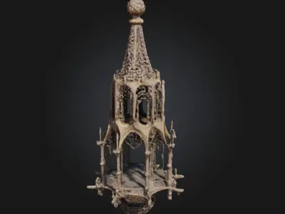 Gothic Reliquary Tower  Sacred Architecture for Arcane Legends 3D model