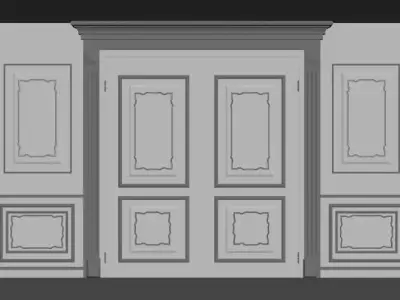 Wall and door Design Classic Styles 3D model