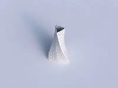 Vase twist tilted triangle with distorted grid plates 3D print model