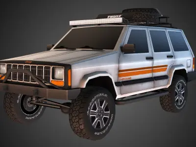 Jeep Cherokee Offroad Build Low-poly 3D model