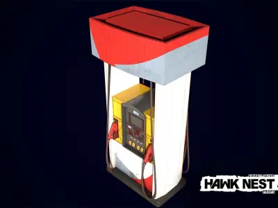 Gas Pump Low-poly 3D model