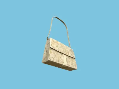 Beige Beauty Female Bag - Character Fashion Design Low-poly 3D model