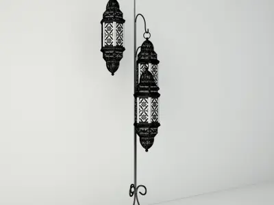 Moroccan Hanging Floor Lanterns 3D model