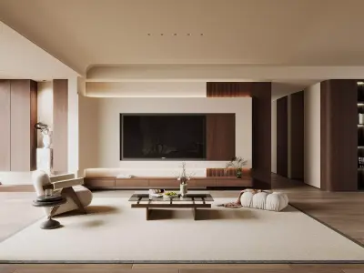 Modern living room 3D model  3D model