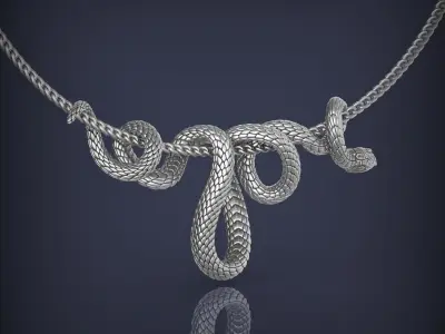 Snake Necklace Pendant Jewelry 3d print model 3D print model 3D print model