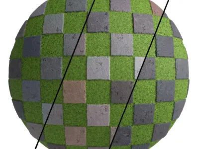 Grass Stone Materials6- By 3 color Pbr By Sbsar 4k Texture